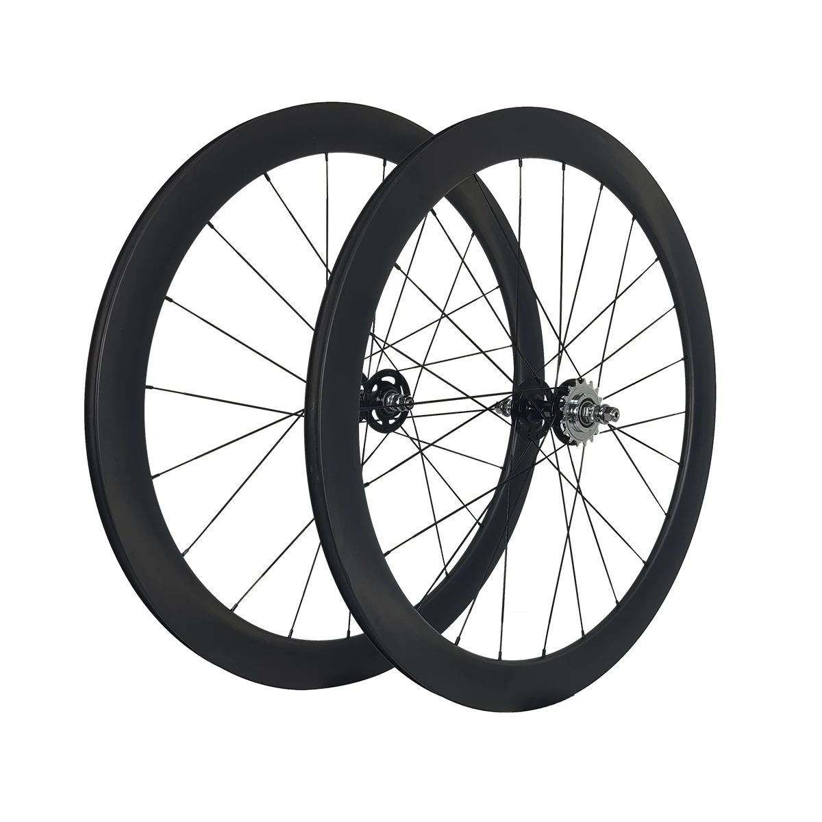 

700C Fixed Gear Bike Carbon Wheelsets Clincher Tubular 23mm Width 38 50 60 mm Depth Track Bicycle Wheels Customized NOVATEC Hub