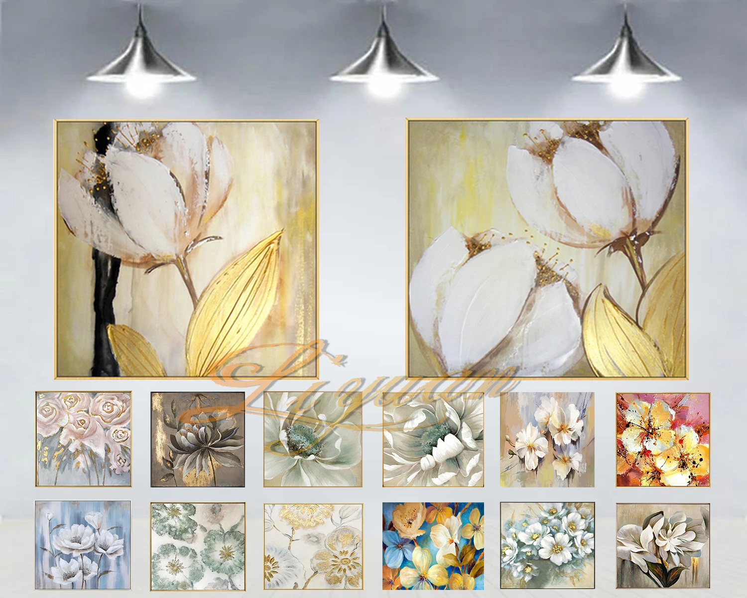 

Free Shipping Hot Sale Home Decor Wall Art Pictures 1 Pieces Handmade Color flower On Canvas Oil Paintings Artwork Unframed