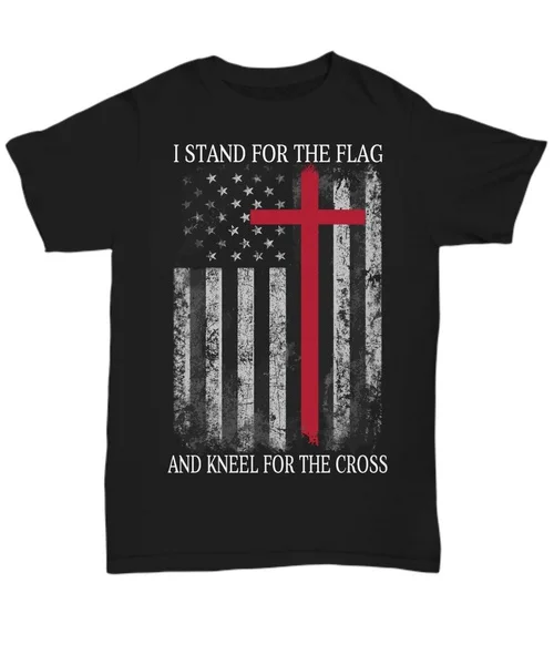 

Veterans T-Shirt Military USA Pride Tee Stand For The Flag Kneel For The Cross