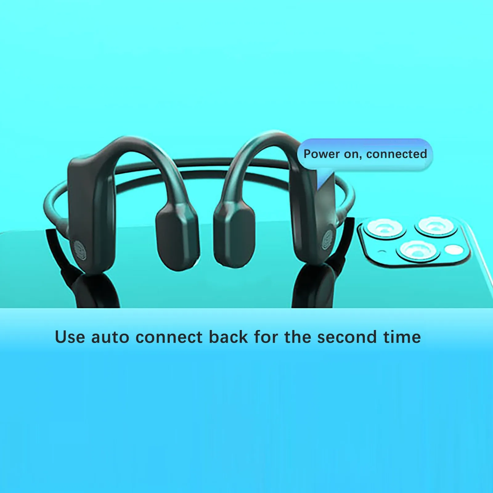 

Conduction Earphones Wireless Bluetooth Headset Sport Use Waterproof Earbuds