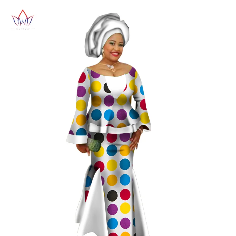 African Summer Skirt Set for Women Dashiki Traditional Blouse Top and Sets Print Wax Plus Size 6XL WY1380 | Тематическая одежда и