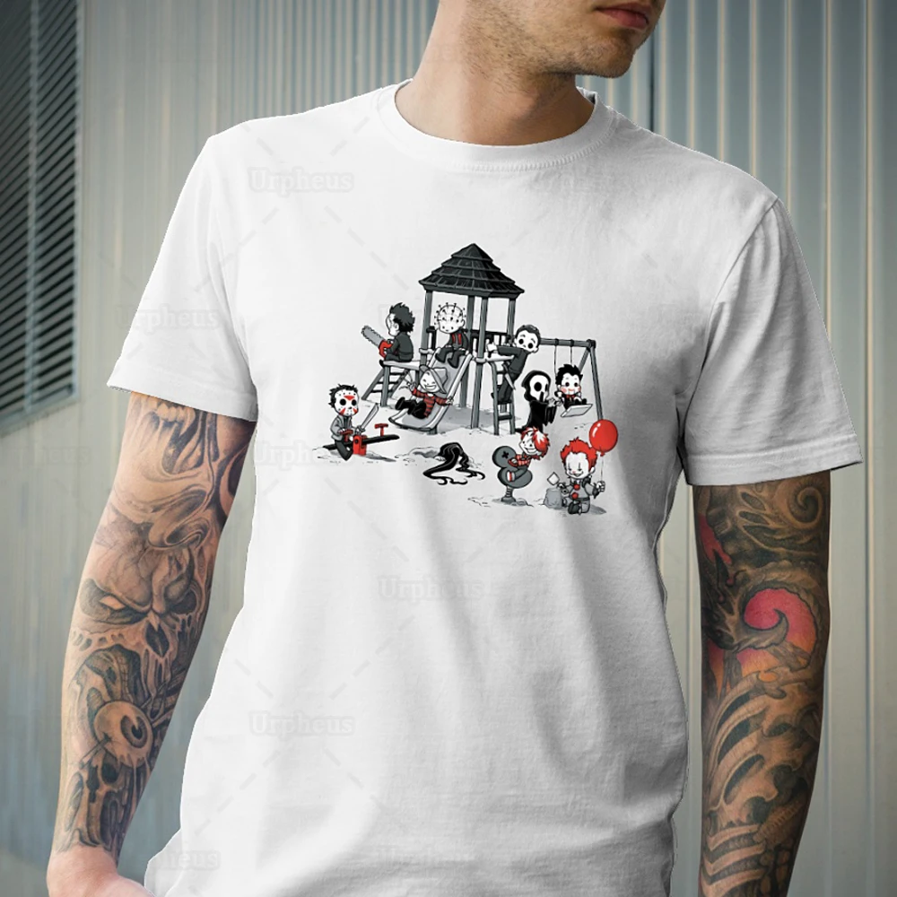 100% хлопковая бейсбольная рубашка в стиле парка ужасов It Pennywise футболка с чувством