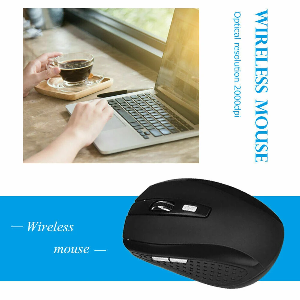 Беспроводная мышь с USB-приемником 2 4 ГГц 6 клавиш 1200DPI | Компьютеры и офис