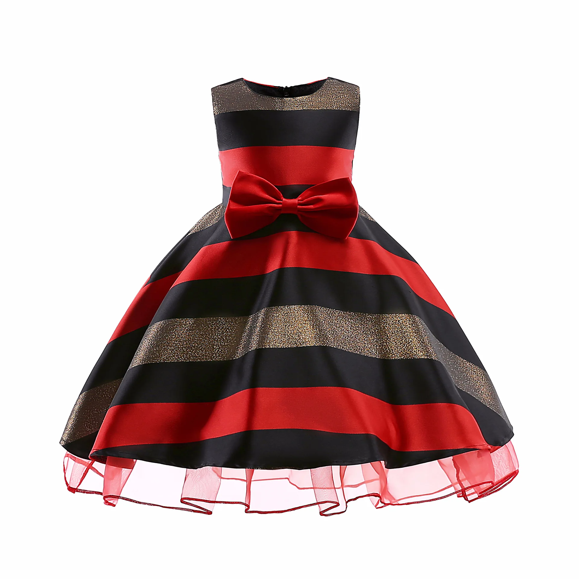 

Girl Bow Kids Dresses For Girls Dress Cross Striations In The Big Strapless Dress