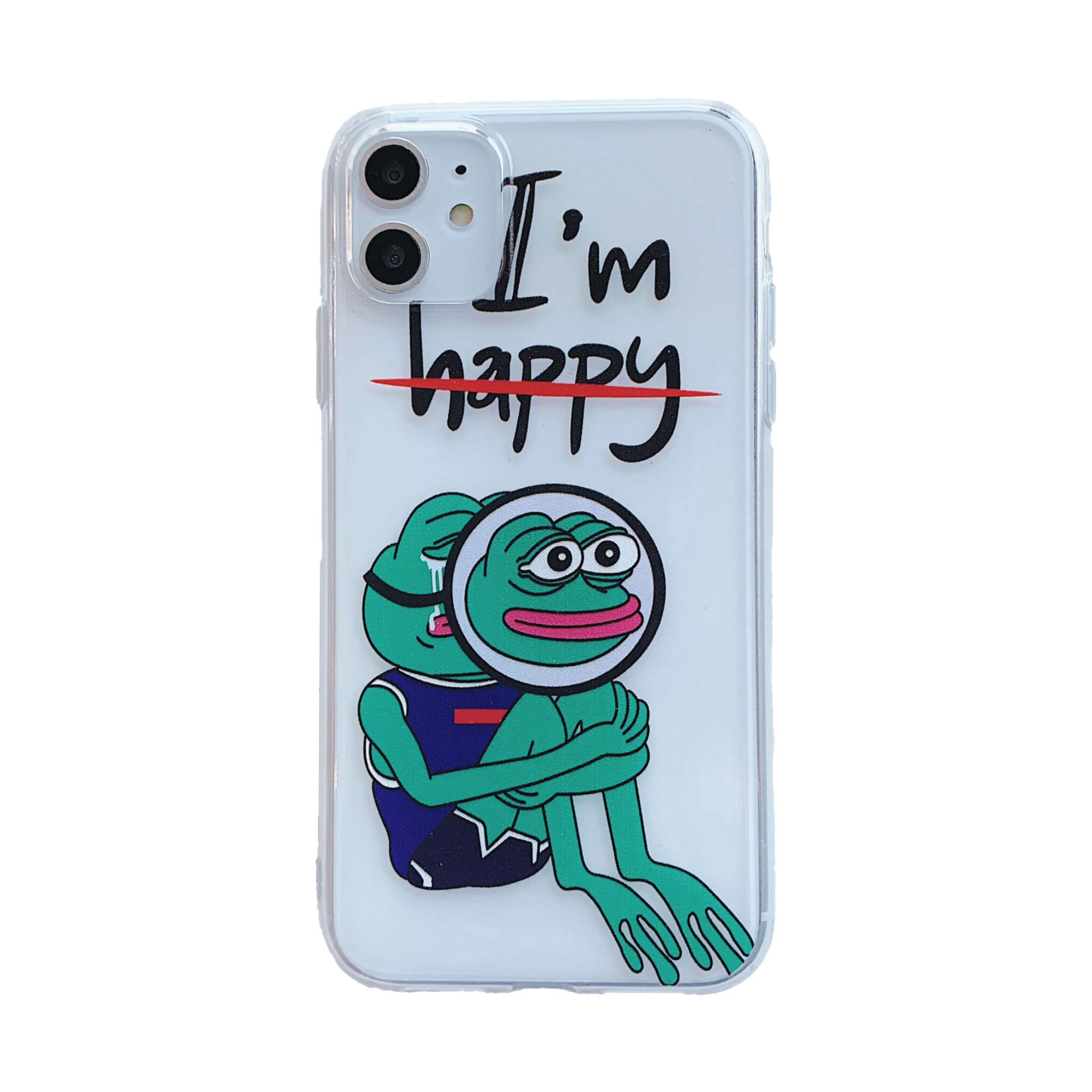 Мультяшная лягушка я богат/счастливый Мягкий ТПУ чехол для телефона iPhone 11 Pro MAX XS 8