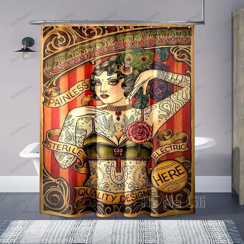 

Chapel Tattoo Shower Curtain