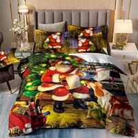 2021 merry christmas 3d bedding set duvet cover santa claus comforter bed sets gifts usa size twin full queen king dropshipping