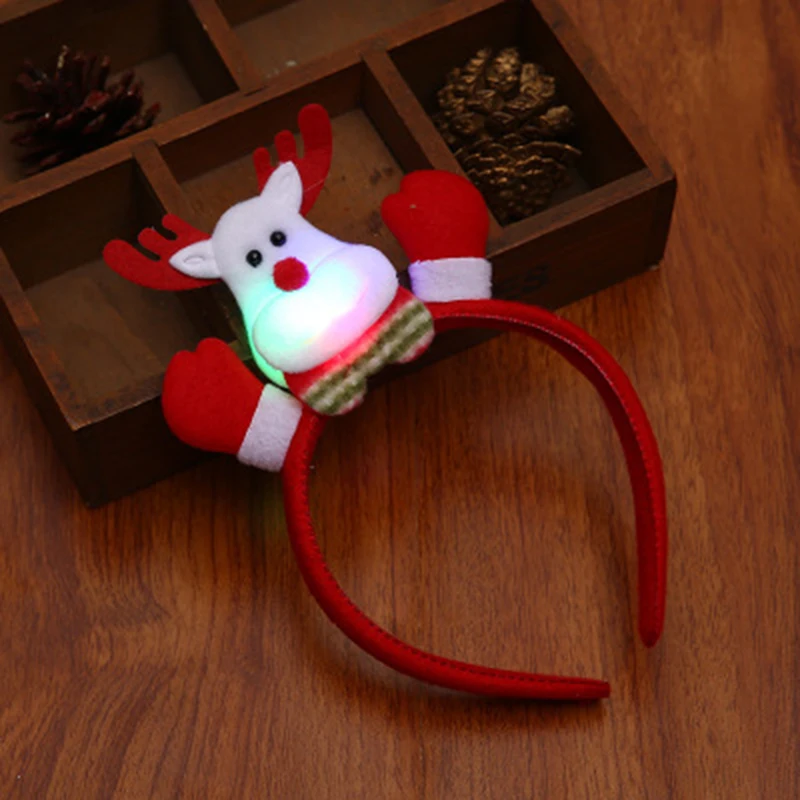 LED Light Christmas Santa Reindeer Snowman Headband Decoration Hair Band Head Hoop Gift Xmas New Year | Дом и сад