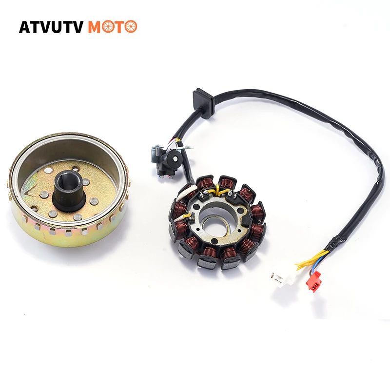 

23T Flywheel Rotor 12-Coil Magneto Stator For GY6 125cc 150cc 152QMI 157QMJ 1P52QMI 1P57QMJ Chinese Scooter Moped ATV Go-Kart