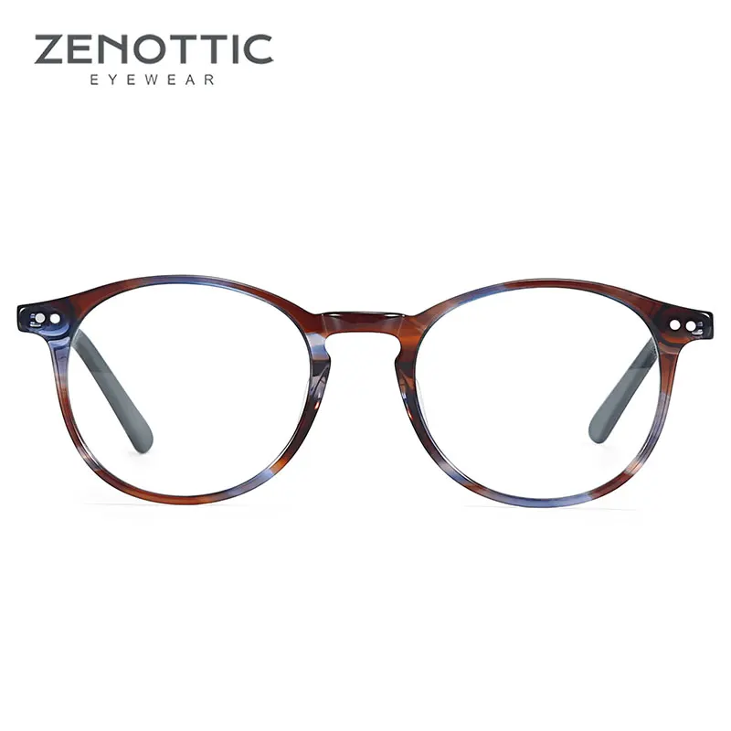 Очки ZENOTTIC из ацетата в стиле ретро, оправа для женщин и мужчин, круглый светильник, модные дизайнерские очки по рецепту, мужские очки BT3025