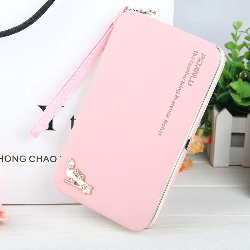Женский клатч, бумажник, чехол для iPhone 11 Pro 6 7 8 Plus X XS Max XR Сумочка Кошелек на молнии сумка для карт для Xiaomi mi 9T красный mi Note 7 8 - Цвет: Light Pink