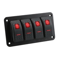 4 gang 12v 24v toggle breaker led rocker switch panel waterproof electronic accessories for car truck caravan marine boats