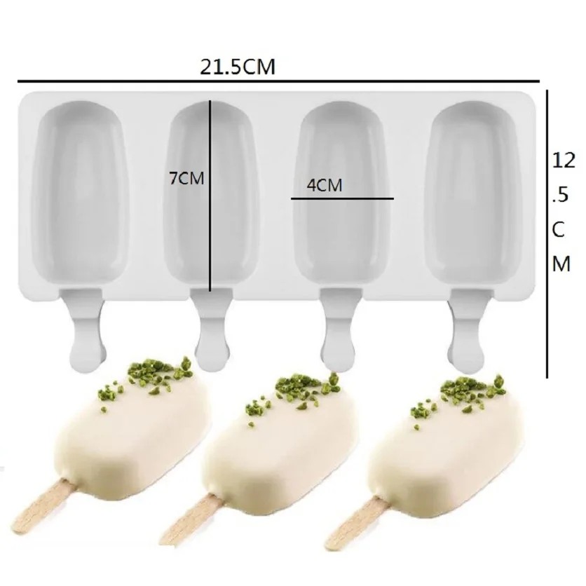 Форма для мороженого Allforhome силиконовая форма с 4 полостями поднос кубика льда