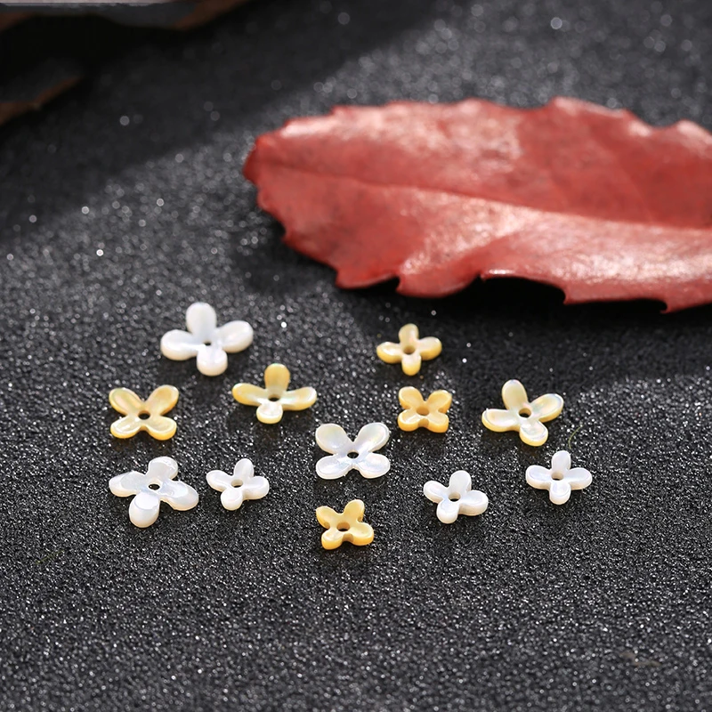 Seashell четырехлистный Шарм в форме клевера 1 шт белый/желтый 6*6 мм/8*8 мм оболочка 3D