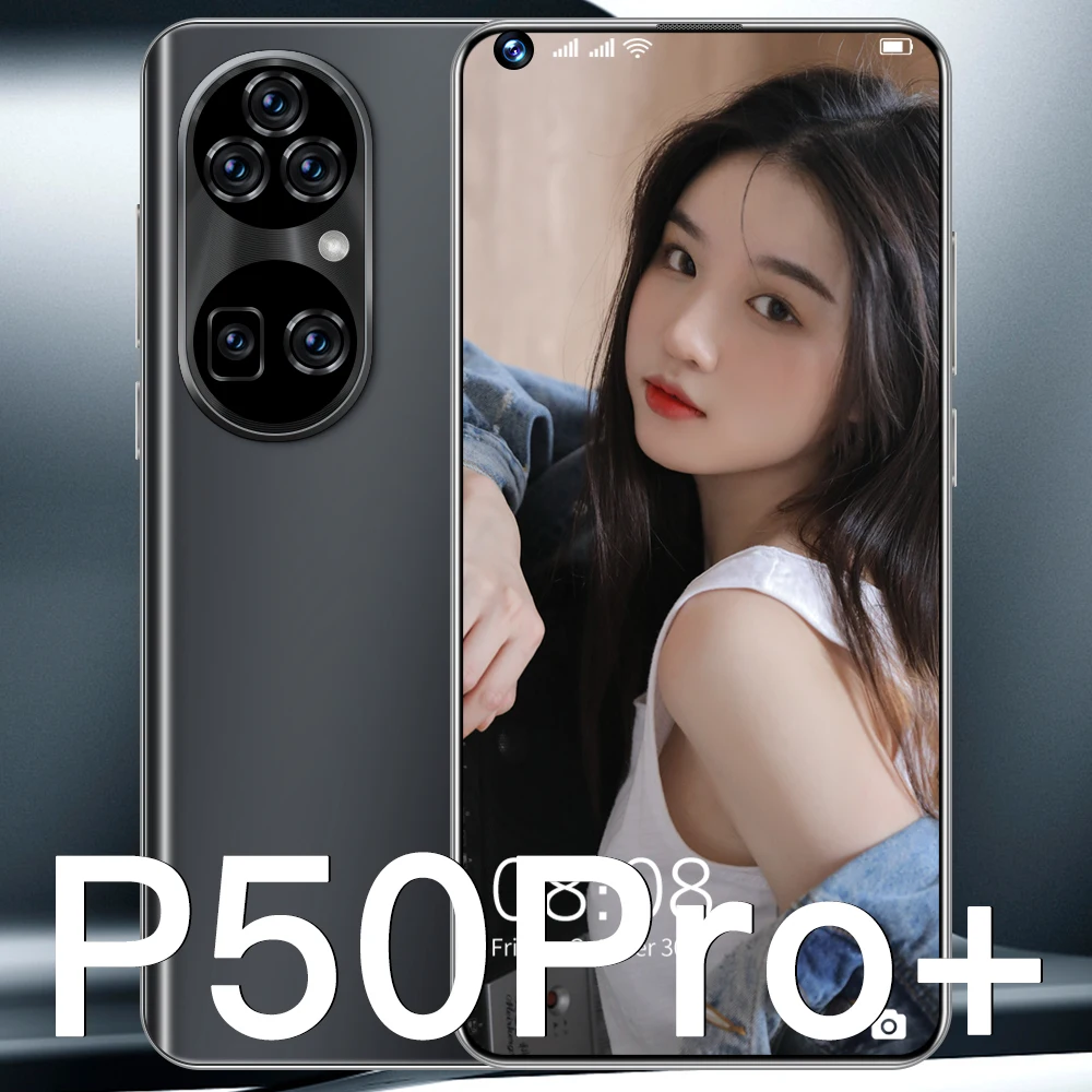 

Newest Mobile Phone P50Pro+ 5G HUAWE Network Face Unlock Snapdragon888 Deca Core Send Free Gifts 6800mAh Big Battery Smartphone