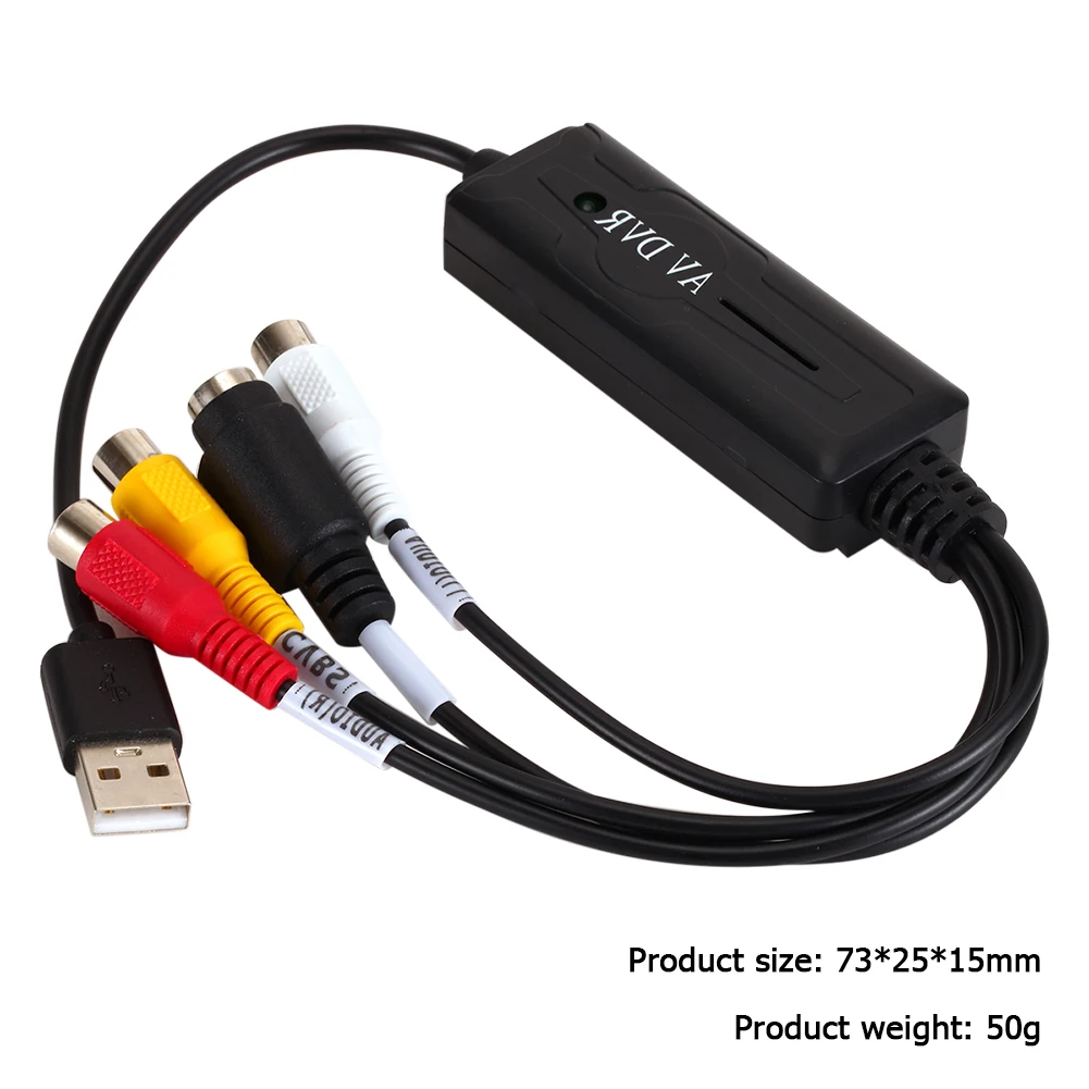 USB 2 0 адаптер для захвата аудио и видеосъемки в AV S RCA конвертер портативный DV/Hi8/VHS TV
