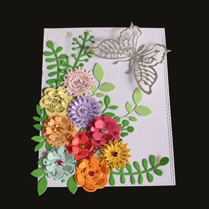 

4 Pcs Scrapbooking Die Cutting Embossing Machine Embossing Dies Stencils for Sizzix Big Shot / Cuttlebug / and Other Punching Ma