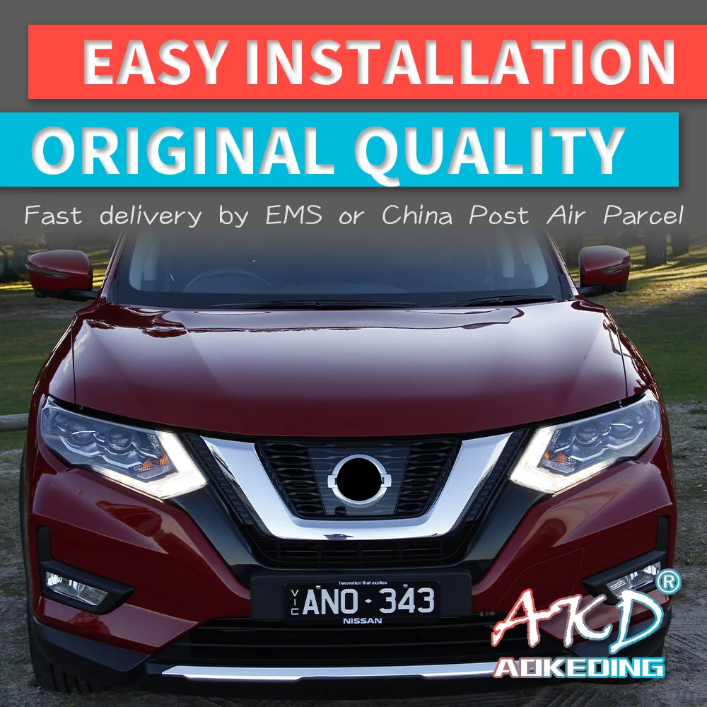 

2Pcs LED Headlights For Nissan X-Trail Xtrail 2017 led car lights Angel eyes xenon HID KIT Fog lights LED Daytime Running Lights