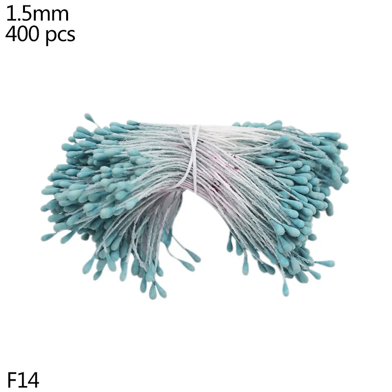 F14-400pcs blue Ручной работы искусственный цветок Stamen Christma голубой цветок вишня ягоды Букет DIY Свадебный Рождественский венок Ремесло Подарок Украшение - Цвет: F14-400pcs blue