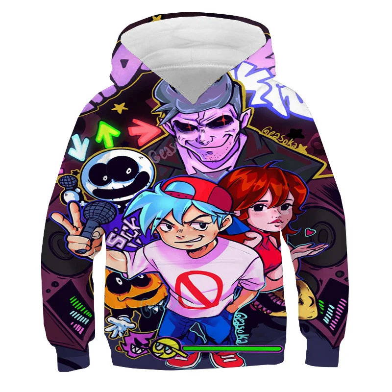 

Game Friday Night Funkin 3D Print Hoodies Boys Anime Sweatshirt Autumn Children Pullover Tops Kids Clothing Fashion Streetwear