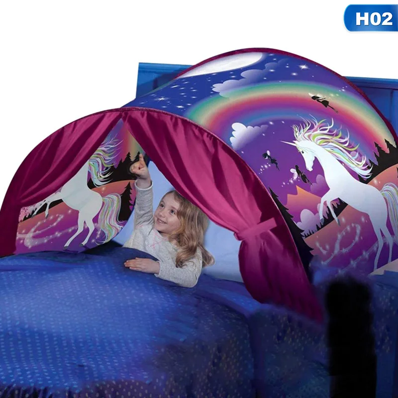 Bed Foldable Starry Sky Dream Tent With Light Storage Pocket Children Sleeping Mattress | Дом и сад