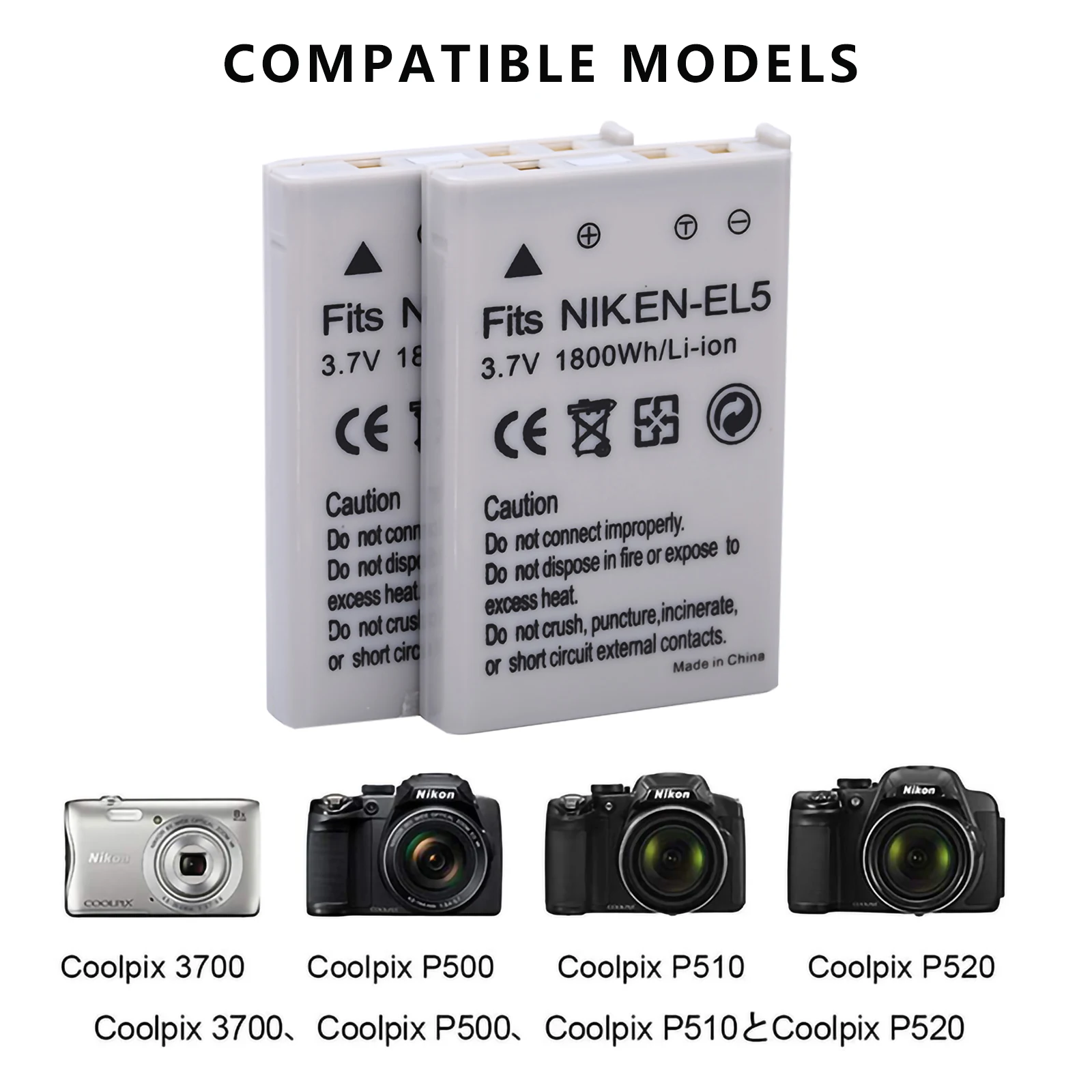 Аккумулятор для камеры Nikon EN-EL5 ENEL5 P530 P520 P510 P100 P500 P5000 P5100 P6000 3700 4200 | Электроника