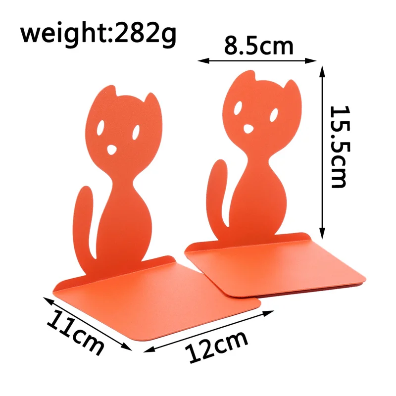 Настольный книжный шкаф в виде кошки простой оранжевого цвета милый с напольным