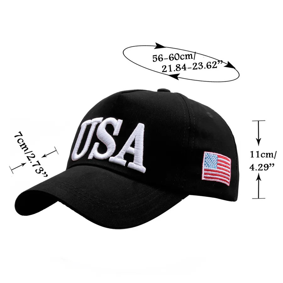 Кепка с вышивкой в стиле хип-хоп для мужчин и женщин регулируемая бейсболка США