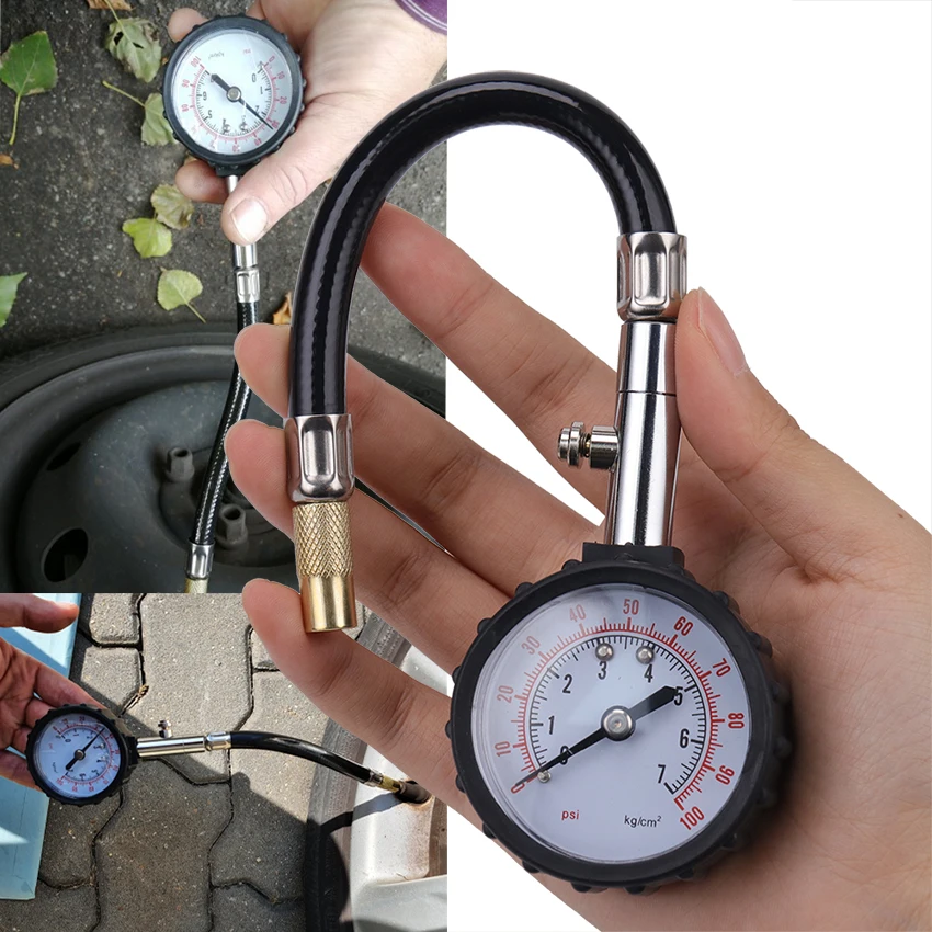 

Universal Long Tube Tyre Air Pressure Gauge Meter Tire Pressure Gauge 0-100 PSI Car Motorcycle Bike Tester Monitoring System