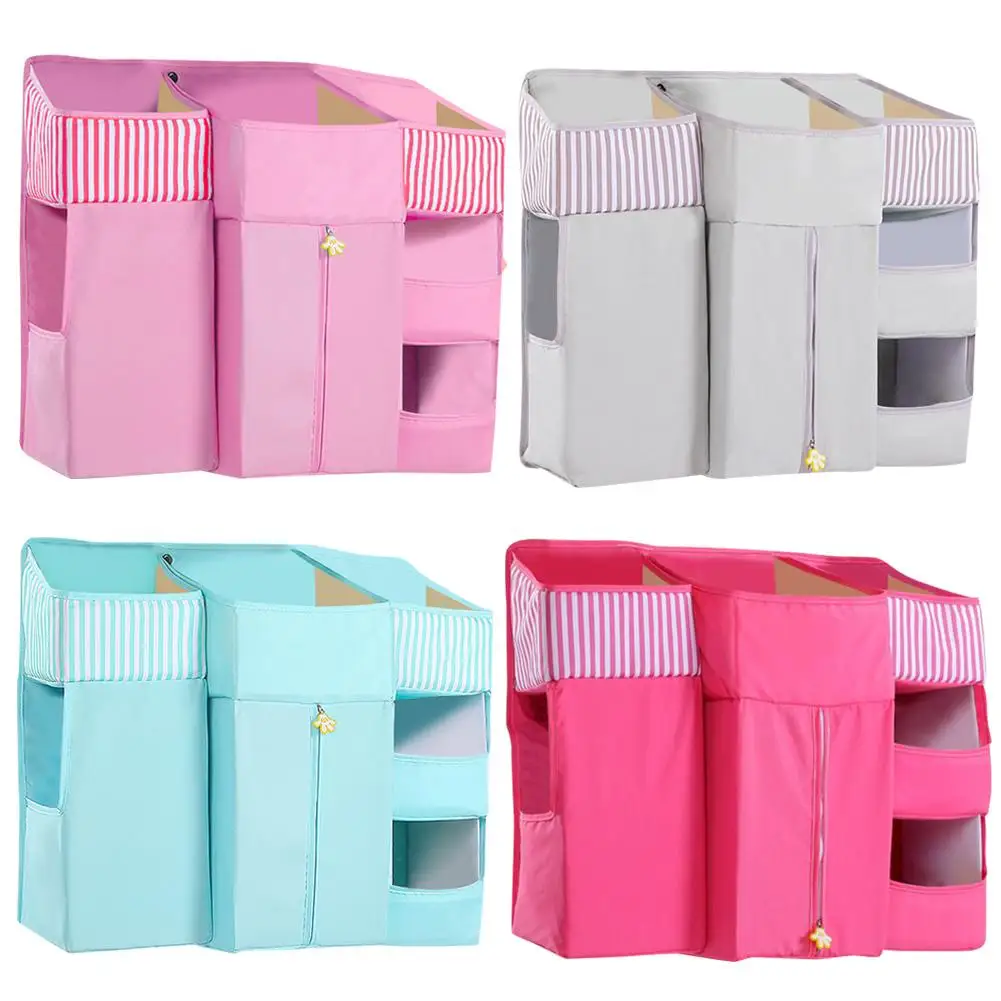 Холщовая прикроватная подвесная карманная сумка для хранения в спальню журналов