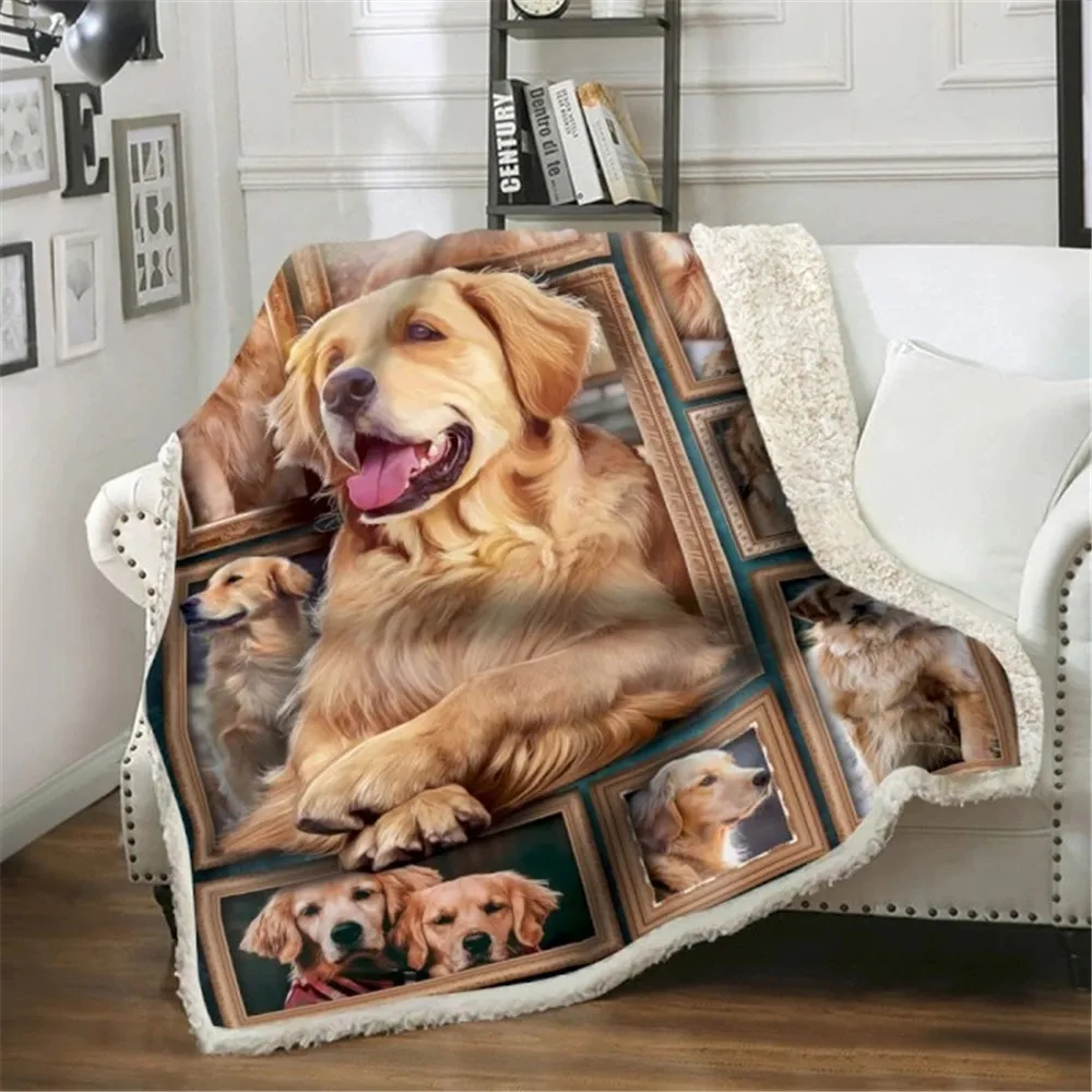 Двухслойное одеяло CLOOCL Wink Beagles s 3D с изображением собак сохраняет тепло подарок на