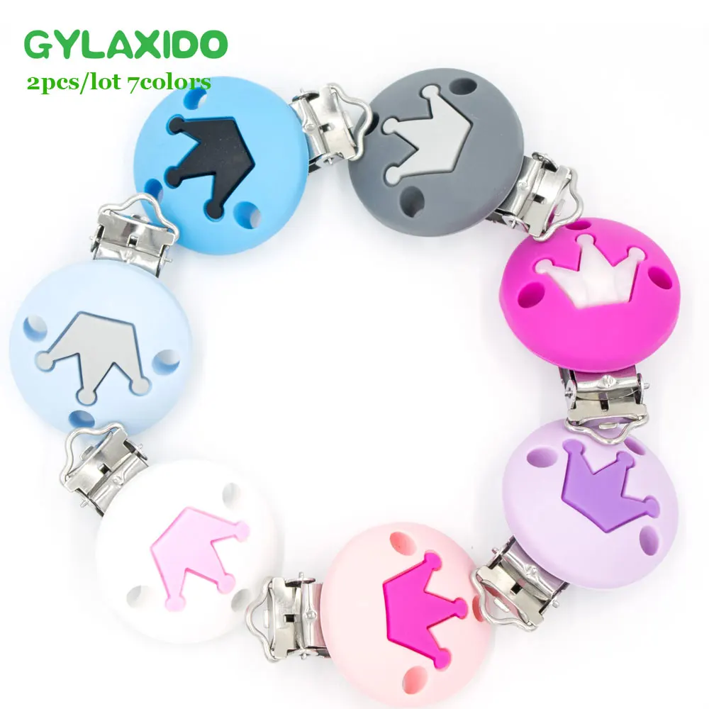 GYLAXIDO 2 шт. Корона звезды сердце форма Детская пустышка Клип Прорезыватель