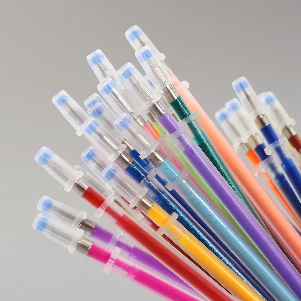 

12/24/36/48 Colors Gel Pen Refills Glitter Coloring Drawing Painting Craft Marker