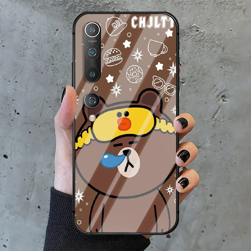 

Line Town Brown Phone Tempered Glass Case Cover for Xiaomi Mi A MAX X POCO M Note 3 9 10 11 i T Pro Lite Ultra NFC Soft Silicone