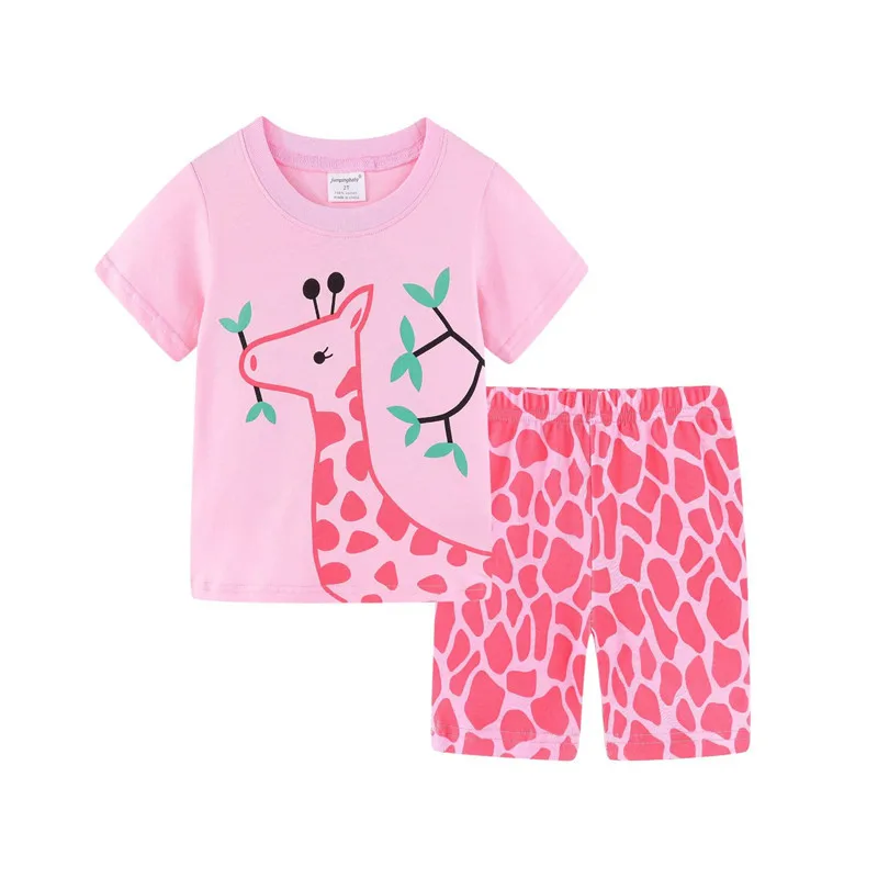 

2021 Girls Clothes Kids Clothing Sets Summer Outfits Vetement Enfant Fille Ropa Baby Girl Giraffe Cotton Ubrania Meisjes Kleding