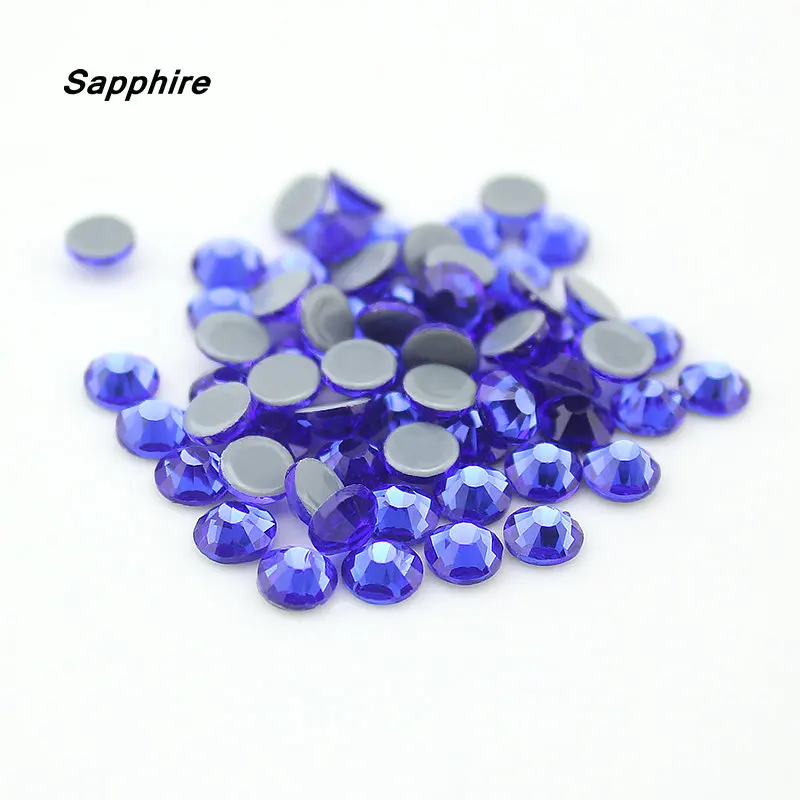 Высокое качество Сапфир горячей фиксации Стразы SS16 SS20 Хрустальное стекло железо