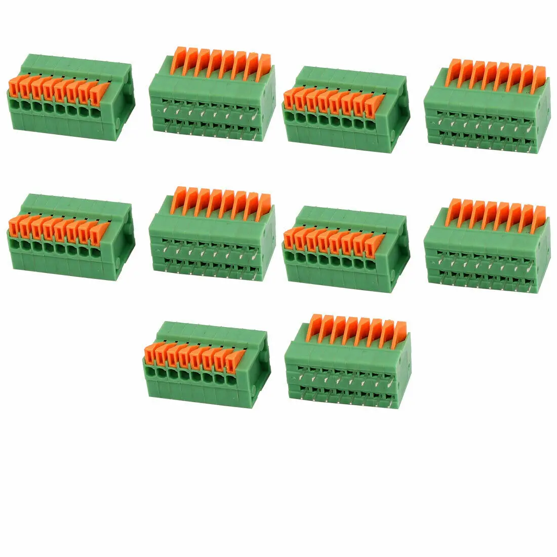 

10pcs KF141V 150V 2A 2.54mm Pitch 8P Spring Terminal Block for PCB Mounting