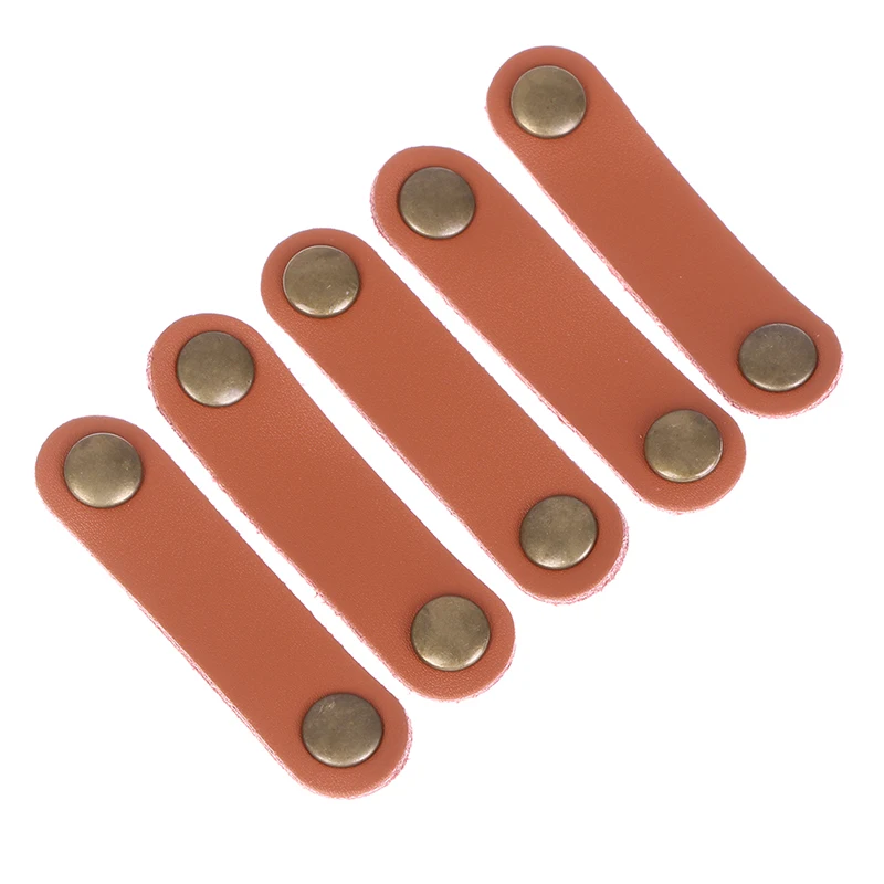 

New product 5 pieces of fixed cable winding rack organizer leather earphone cable management cord winding tool