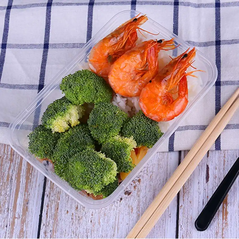 Утолщенная одноразовая квадратная коробка для обеда пластиковая еды на вынос