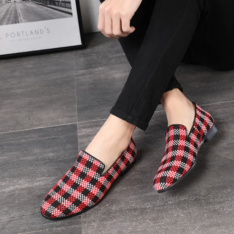 Туфли мужские кожаные без шнуровки модная классическая обувь для рождественской