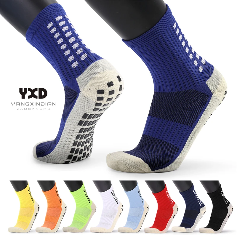 3 Pairs/Men's Socks Man High Quality Non-slip Silicone Thick Cotton Cushion Sports Socks Football Basketball Cycling Long Socks