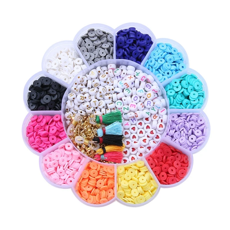 

L5YA Jump Rings Jewelry Making Bracelets Flat Round Polymer Clay Spacer Beads