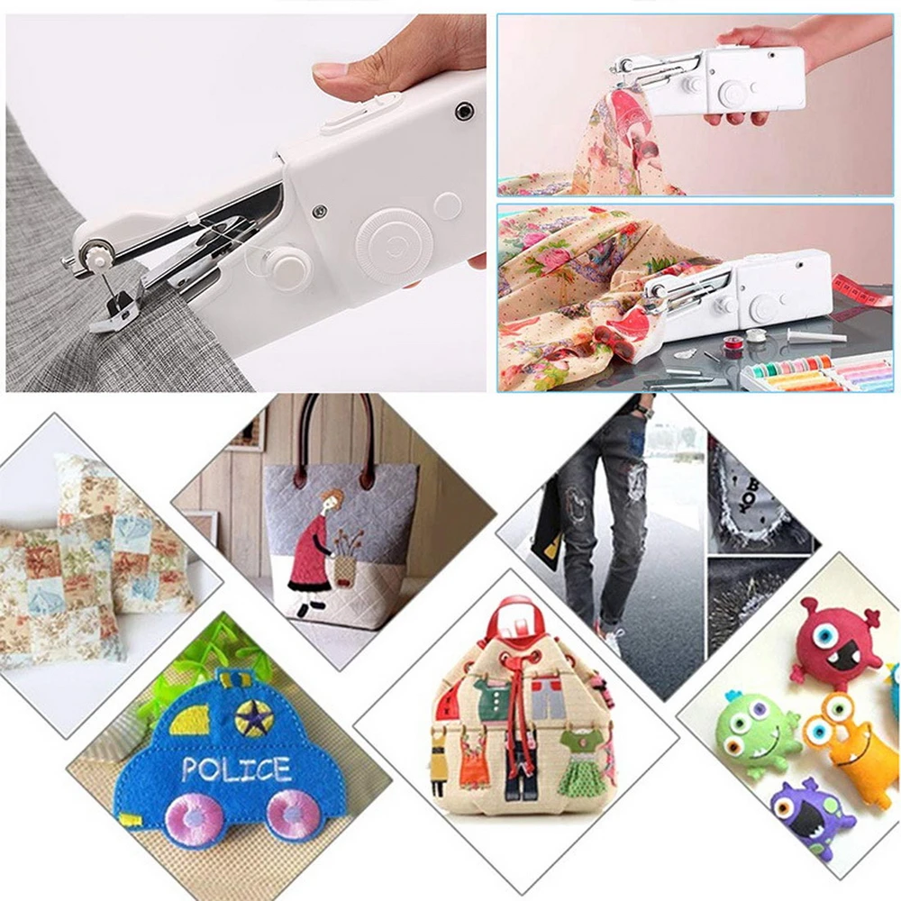 New Portable Sewing Machine Mini Handheld Cordless Electric Stitch Household Tool for Fabric Clothes | Дом и сад