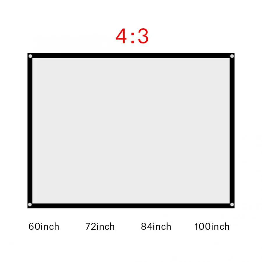 Проекционный экран 60 100 дюймов портативный складной не складывающийся белый