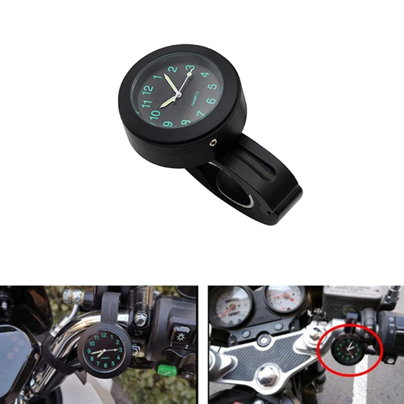 Топ! часы на руль мотоцикла черный циферблат для круизера чоппера Honda