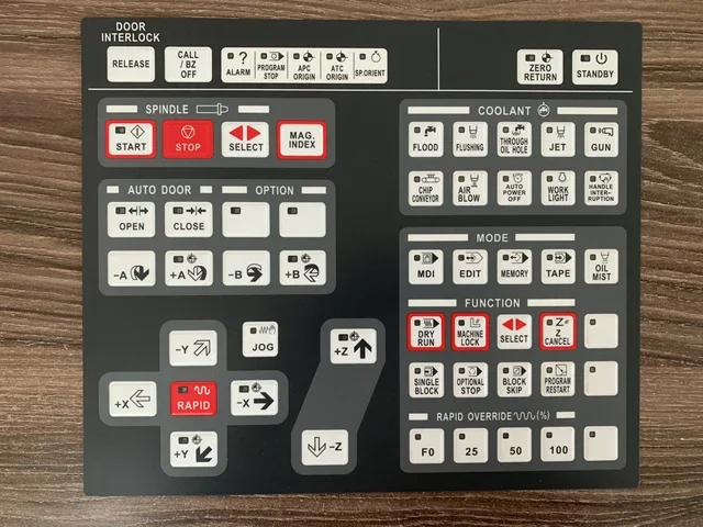 New Compatible Replacement Touch Operating Membrane Film Overlay for HYUNDAI Kia Wia Machining Center VX400 VX500 HI-V50D HIV50D