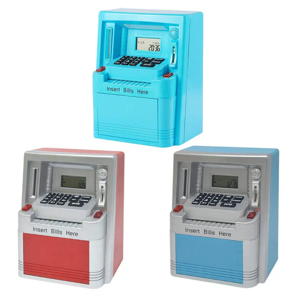 

Simulation ATM Piggy Bank with Alarm Clock Timer and Clock Money Saver Children's Day Toy for Boys Girls Kids Birthday Gifts