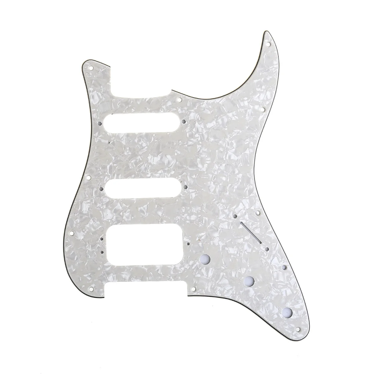 

Musiclily Pro 11-Hole Round Corner HSS Guitar Strat Pickguard for USA/Mexican Stratocaster 3-screw Pickup, 4Ply Parchment Pearl