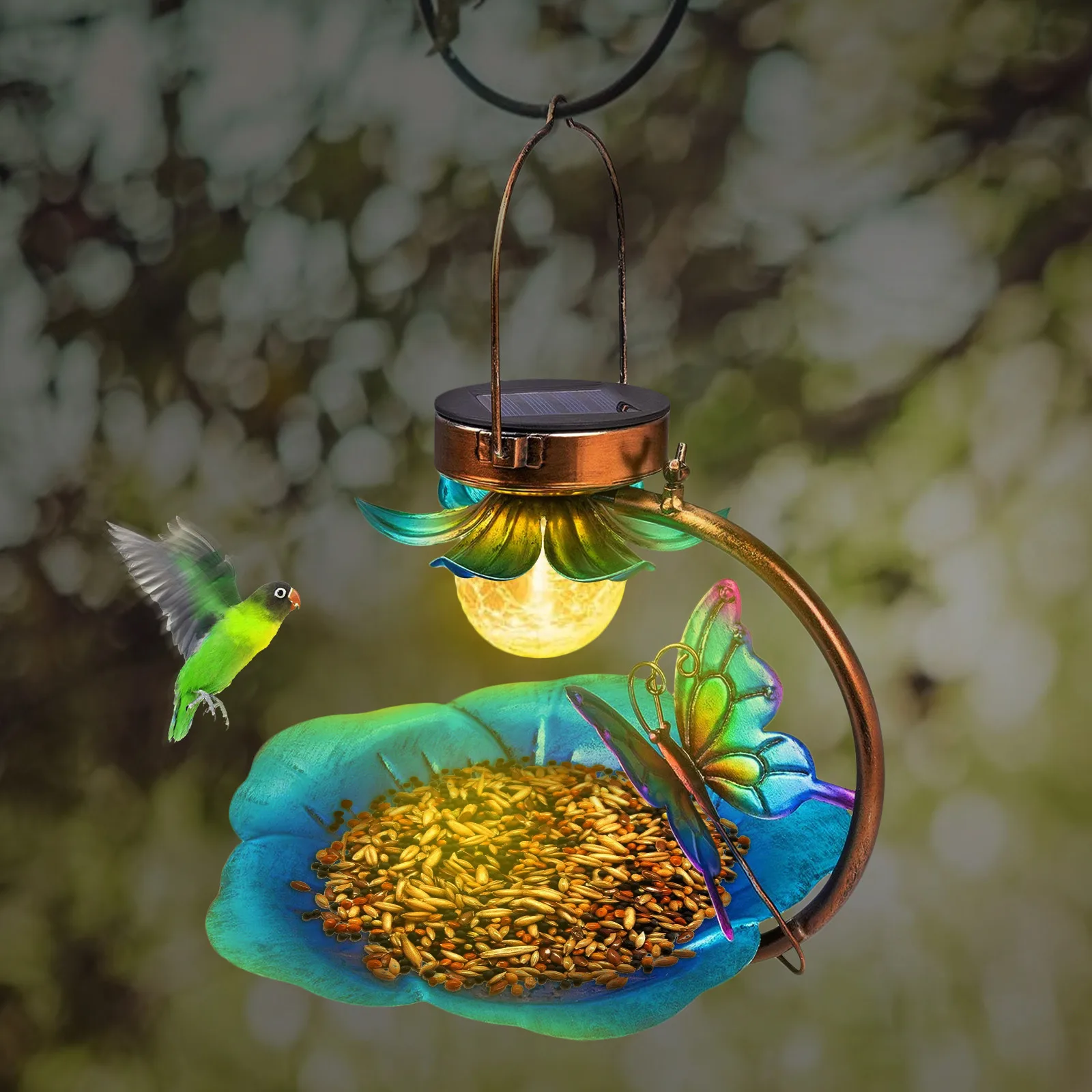 

Hanging Solar Bird Feeder Outdoor Balcony Waterproof