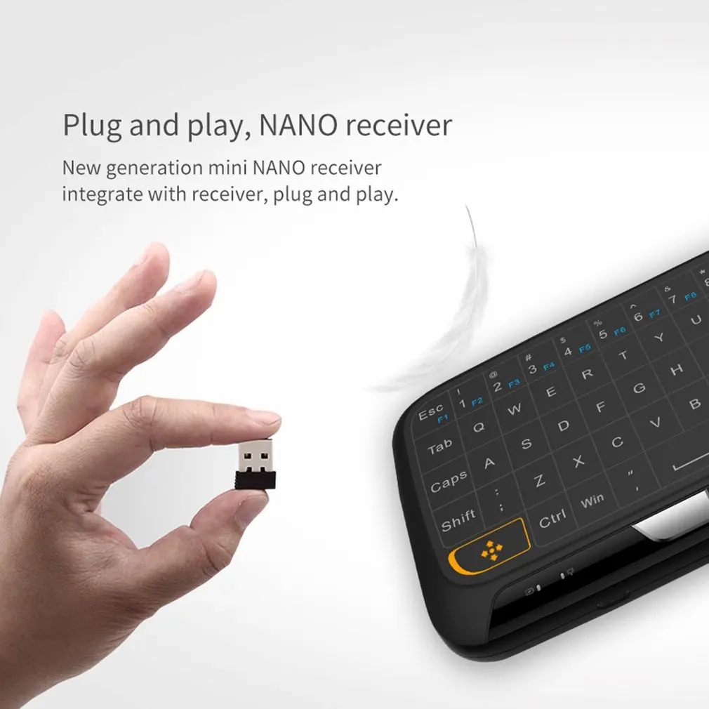 Беспроводная мини-клавиатура H18 + Air Mouse сенсорный экран 2 4 ГГц QWERTY клавиатура